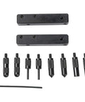 Digital Caliper Accessories Set Internal External Groove Step includes two clamps and eight black measurement heads.