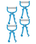 4 Piece Manual Facial Hair Remover Set With Spring Threading Tool For Women Portable Metal Hair Remover With Stainless Steel Springs And ABS Handle For No Fuss Gentle Painless Skin On Face Neck And Chin Travel Friendly, blue set