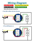 12V SPDT Horn Button Push Switch With Blue LED wiring diagram showing 16mm momentary horn button connections