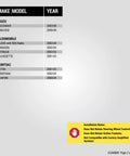 Compatibility chart for Double Din Radio Installation Dash Kit For Select 2000-2012 General Motors Vehicles, including Isuzu and Oldsmobile.
