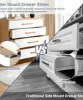 Under Mount Drawer Slides vs Traditional Side Mount showing concealed 21 inch slides. Ideal for clean modern installations.