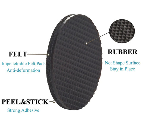 Non Slip Furniture Pads Set 129 Pieces Round Square Rectangle Self Adhesive Rubber Foot Pads For Chair Legs Anti Scratch Protection For Hardwood Floors And Furniture showing felt and rubber layers