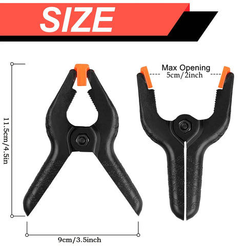 8 Pack 4.5 Inch Spring Nylon Clamps Heavy Duty Plastic Clips For Crafts Backdrops Photography Setups Great For Woodworking Studios
