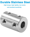 Two Pack 6mm To 6mm Rigid Shaft Couplers, Stainless Steel, High Torque Transmission, Ultra Durable, Low Inertia, Ideal For 3D Printers