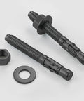 Ten Piece Set Of One Quarter Inch By Three Inch Standard Fasteners For Heavy Duty Black Wedge Anchors For Cement And Concrete With Galvanized Carbon Steel Construction For Rust Resistant Masonry And Concrete Installations
