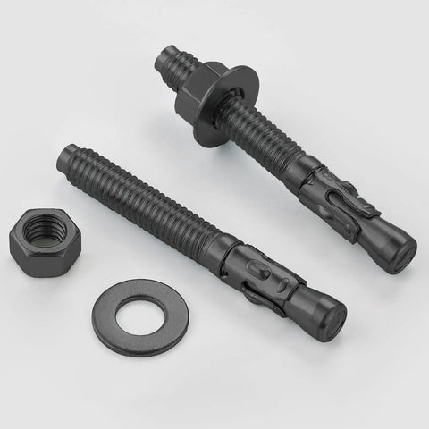 10 Pack 3/8x3 Inch Beefy Heavy Duty Wedge Anchors For Concrete And Cement Galvanized Carbon Steel Rust Resistant Fasteners