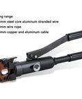 Heavy Duty Hydraulic Cable Cutter Pliers With 6 Ton Cutting Capacity For Ropes And Wires, shown in profile with cutting specifications.