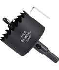 Bi-metal hole saw, 52mm (2-1/16"), HSS with center drill bit; includes hex key