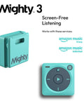 Screen Free Portable Music Player For Kids And Fitness With Offline Amazon Music, Stores 1000 Plus Songs, Bluetooth, Blue