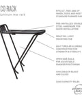 Eco Bike Rack With Oversized 6061 Aluminum Rod featuring open side rails, quick install hardware, fitting 26-29 inch wheels