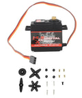 Heavy Duty 14.5Kg Digital Rc Servo Motor With Full Metal Gears, includes control accessories and connectors.