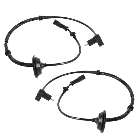 2-pack ABS wheel speed sensors for Ford Mustang rear left and right, black plastic, compatible with 1999–2004.