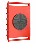 Heavy Duty Machinery Roller Skates And Rolling Steel Dolly Carts For Smooth Industrial Gear Transport red steel frame with rubber pad