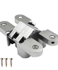 Stainless Steel 304 Hidden Hinge With Silent Close For Doors, Concealed Mount Folding Door Hardware, including screws, 25x118mm