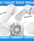 Front and back view of RV Toilet Foot Pedal Kit For Dometic 300 310 311 320 321 Series Toilets with details.