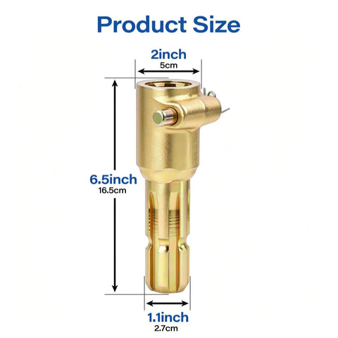 Product size image of No Nonsense Workhorse Grade Heavy Duty PTO Extender For Tractors, showing dimensions 2 inch, 6.5 inch, and 1.1 inch.