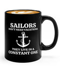 11oz Black Sailor Coffee Mug For Boaters And Captains A Funny Lake Gift For Sailors Who Love Their Morning Brew On The Go Perfect Gift