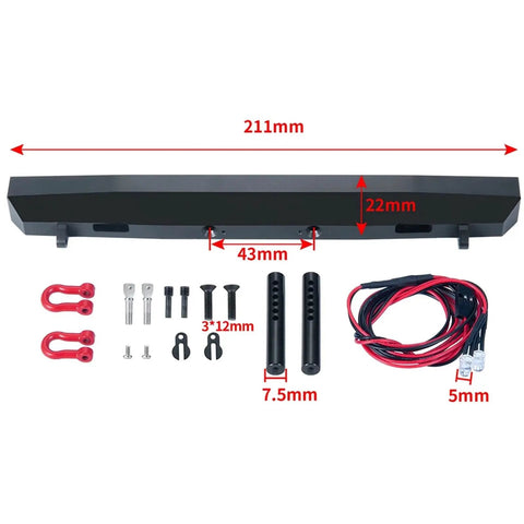 Components of LED Light Strips Kit For 1:10 Bronco RC Crawler With Metal Rear Bumper And Lights Upgrade Fits SCX10 III AXI03014
