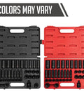 Beefy Half Inch Drive Master Impact Socket Set 39 Piece 9mm-30mm, two cases open showing standard and deep sockets