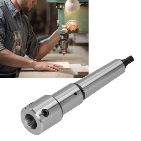 Weldon shank adapter sleeve, MT3 Morse shank, 18×4×4 drill extension, silver metal, two-view image.