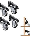Tough As Nails Workbench Caster Kit Set Of 4 Features retractable swivel wheels with black plates for heavy-duty tables.