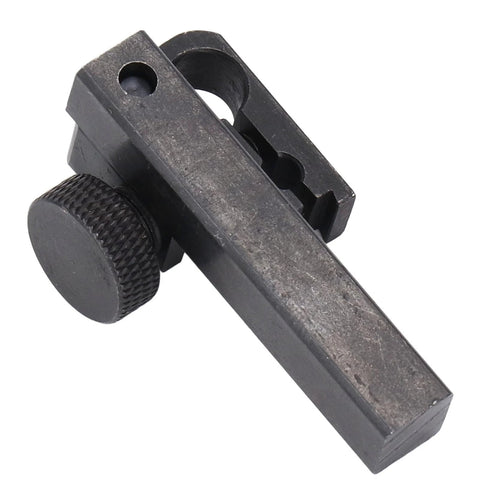 Dial test indicator height holder bar, black metal, 9mm x 9mm x 50mm with sleeve swivel clamp