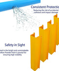 Built Tough 10 Inch Yellow Galvanized Steel Pipe Guard Wall Mount Pipeline Bollard Protector showing safety features and design.