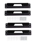 4 Piece Heavy Duty Metal Mounting Bracket Set For Black Wall Plate Cleats For Workbenches, Garages, And Workshops, brackets and screws