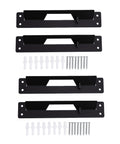 4 Pack Small Mounting Brackets For Toolbox And Box Mounts with screws and anchors, durable black metal, for garage wall organizer