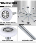 10 Pack Nylon Garage Door Rollers With 1.8 Inch Wheel Diameter And 4.7 Inch Stem shown in detailed view