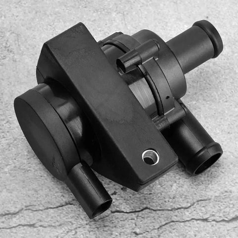Heavy Duty 12V Electric Inline Coolant Pump 1K0965561J Auxiliary Water Pump For Cars view showing black plastic material and design.