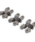 3 Pack Hidden Hinges Heavy Duty Zinc Alloy 43mm for Doors and Folding Tables Concealed Hardware 180 Degree Open