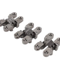 Hidden Cabinet Hinges Set 3 Pack 43mm Concealed Hinges With 180 Degree Opening Zinc Alloy Cross Hinge For Cabinets