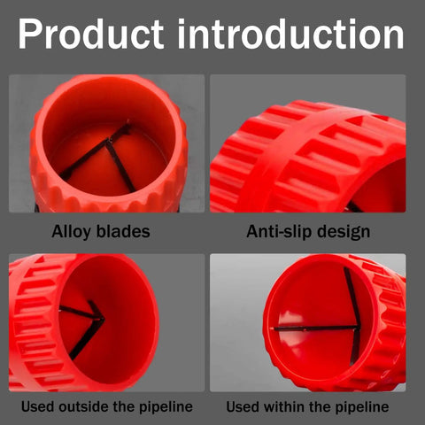 2 Pack Pipe Deburring and Chamfer Tool Kit with alloy blades, anti-slip design, for PVC PPR copper brass aluminum pipe