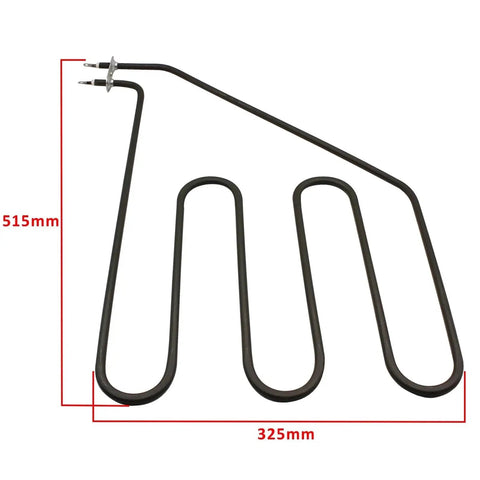 Get Serious About Warmth With This Heavy Duty High Temp Sauna Electric Heating Element 230V 2000W Fast Air Heater viewed top down, dimensions visible.