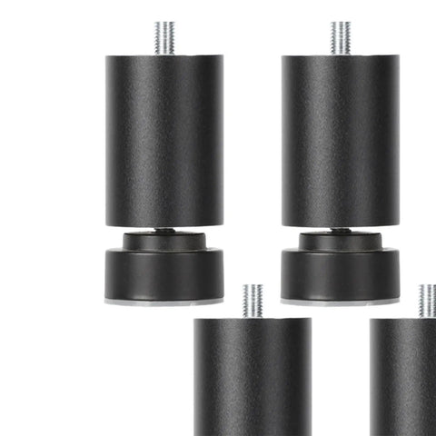 Heavy Duty 4 Pack Furniture Support Legs for Tables Beds Cabinets and Sofas, 15cm Black Aluminum Threaded Feet, Easy Leveling
