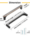 Upgrade Your Home With A 10 Pack Of 5 Inch Slick Brushed Oil Rubbed Bronze Drawer Pulls Cabinet Handles dimensions diagram