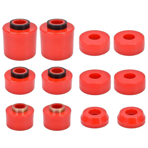 Premium Polyurethane Body Mount Bushing Kit For 1980 1998 Ford F150 F250 F350 2WD 4WD Cab Mounts Red Restores Alignment And Rigidity
