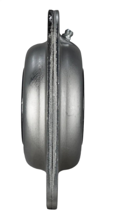 Side view of Drivetrain Disc Harrow Flange Bearing Replacement Part, Beefed-Up, Bore One And A Eighth Inch Square, Bolt To Bolt Five Inch