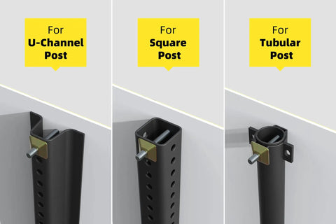 Heavy Duty 4 Pack Anti Theft Sign Mounting Hardware Kit for U Channel Square and Tubular Posts includes 2.5 inch bolts.