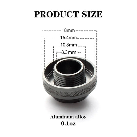 Aluminum Alloy Fishing Reel Cap Replacement For Spinning Reels, Precision Screw Nut Accessory Kit, size dimensions shown