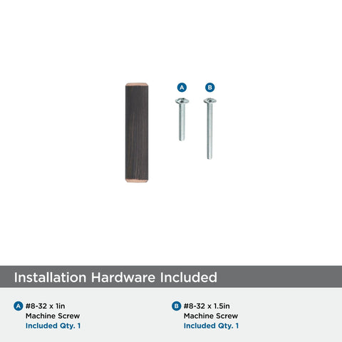 Oil Rubbed Bronze Cabinet Knob 1-15/16 Inch Length with mounting screws for installation included