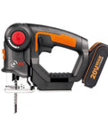 No Sweat Cordless Jigsaw And Reciprocating Saw Combo For Badass Wood And Metal Cuts lightweight jigsaw side view with battery