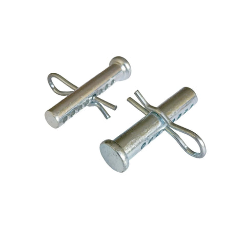 Beefy Adjustable Porous Clevis Pin Kit With Spring Steel 8 Hole Pin And R Clip For Farm And Automotive Fasteners Three Eighth Inch Diameter Four Pieces Galvanized