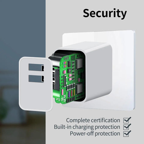 All In One USB Charger For Electric Toothbrushes And Water Flossers with open cover showing internal circuitry, 5V 2.5A Wall Adapter Type A