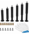 Heavy Duty Adjustable Bed Frame Support Legs 7 To 12 Inch Set All Metal With Enlarged Non Slip Rubber Bases 6 Pack with accessories