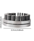 Circular Disc Cutter Set For Metalworking Heavy Duty Punch Die Kit For Jewelry projects, side view showing dimensions.