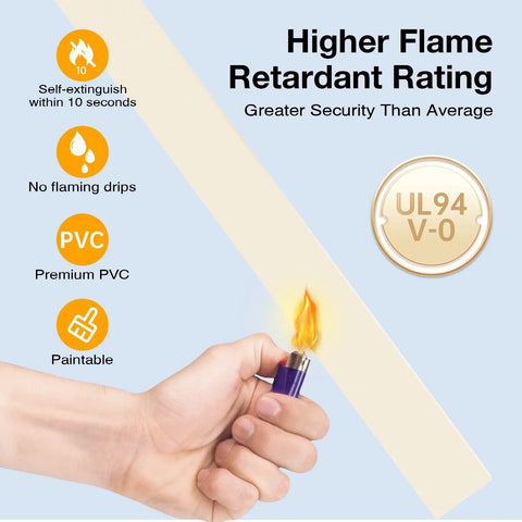 Cord Cover Wall Mount Kit 157In Beige Low Profile Cable Raceway Hider for TV Cables Wire Concealer UL94 V-0 flame test