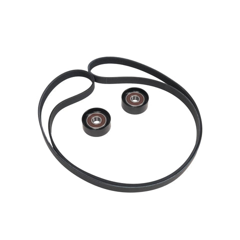 Drive Belt Kit With Belt Tensioner And Idler Pulleys For Jeep Wrangler 2012 To 2018 3.6L V6 JK Models Replacement 4627038AA Includes Tensioner