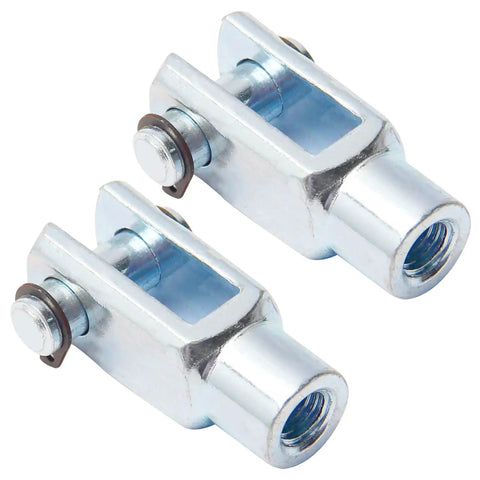 Air Cylinder Rod Clevis End Y Connector 2-Pack M8x1.25 Female Thread 40mm Length Iron Joint for Pneumatic Cylinders Heavy-Duty Build Wear-Resistant Easy Install Ideal for DIY Projects and Machinery, two metal clevis ends
